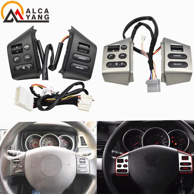 Car Accessories Steering Wheel Control Buttons With Backlight Silver Buttons For Nissan Livina Tiida Sylphy