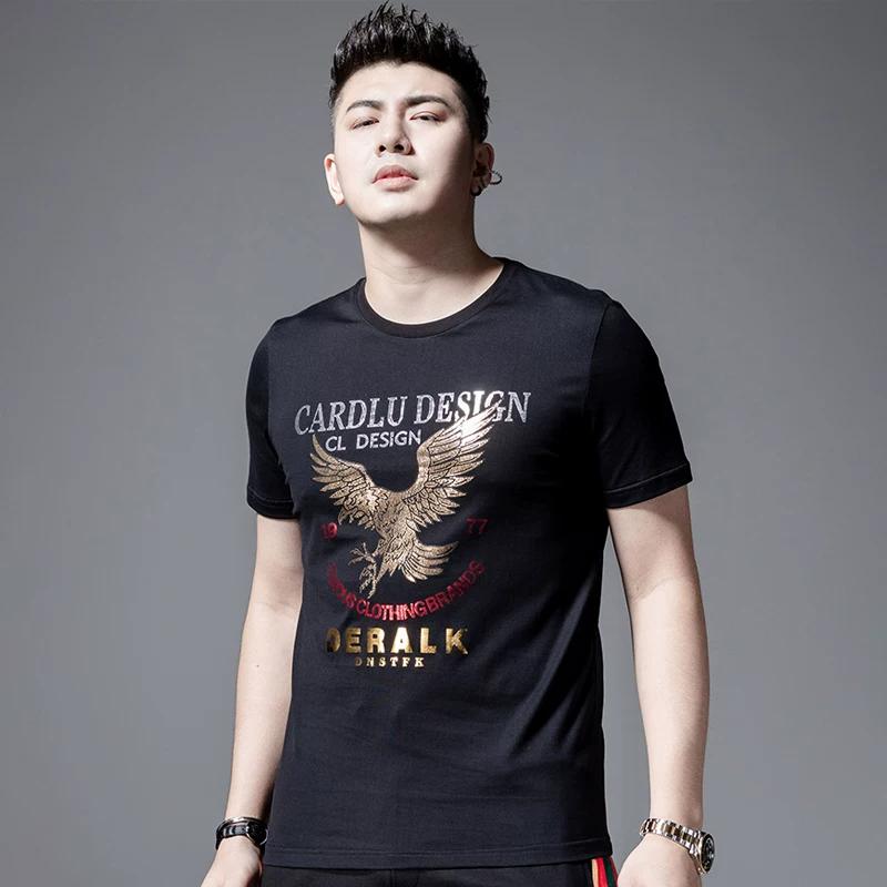 Fashion Brand Mercerized Cotton Half Sleeve Laser Heat Transfer Patch Men's T-shirt