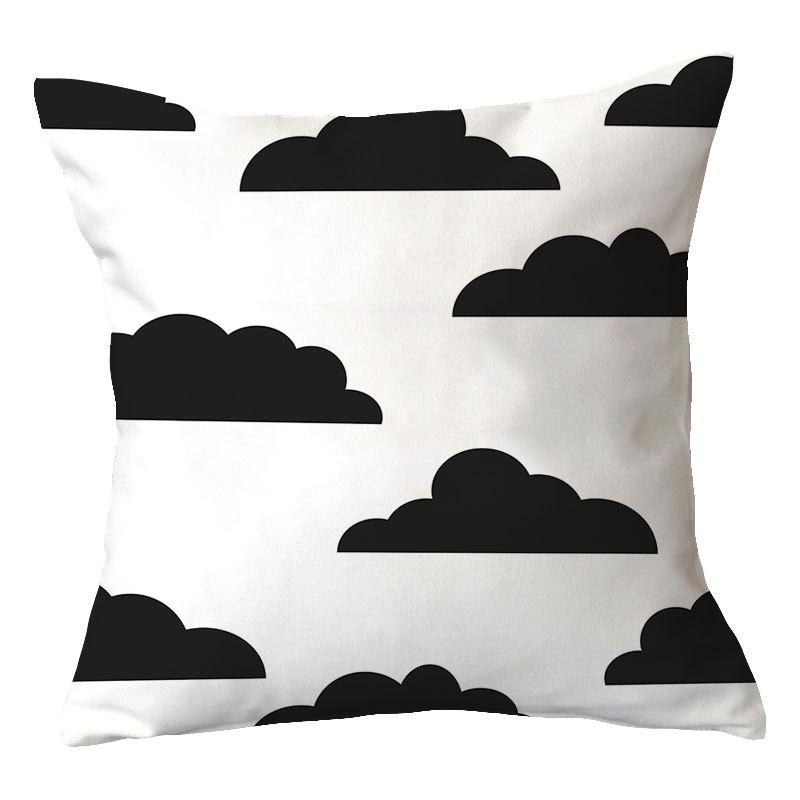 Simple New Blue Geometric Plush Pillowcase Home Fabric Sofa Pillow Cushion Cover
