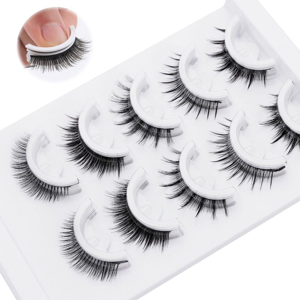 5 Pairs Natural Short Natural Self Adhesive Eyelashes Natural Look Cat Eye Lashes Eyelash Extension