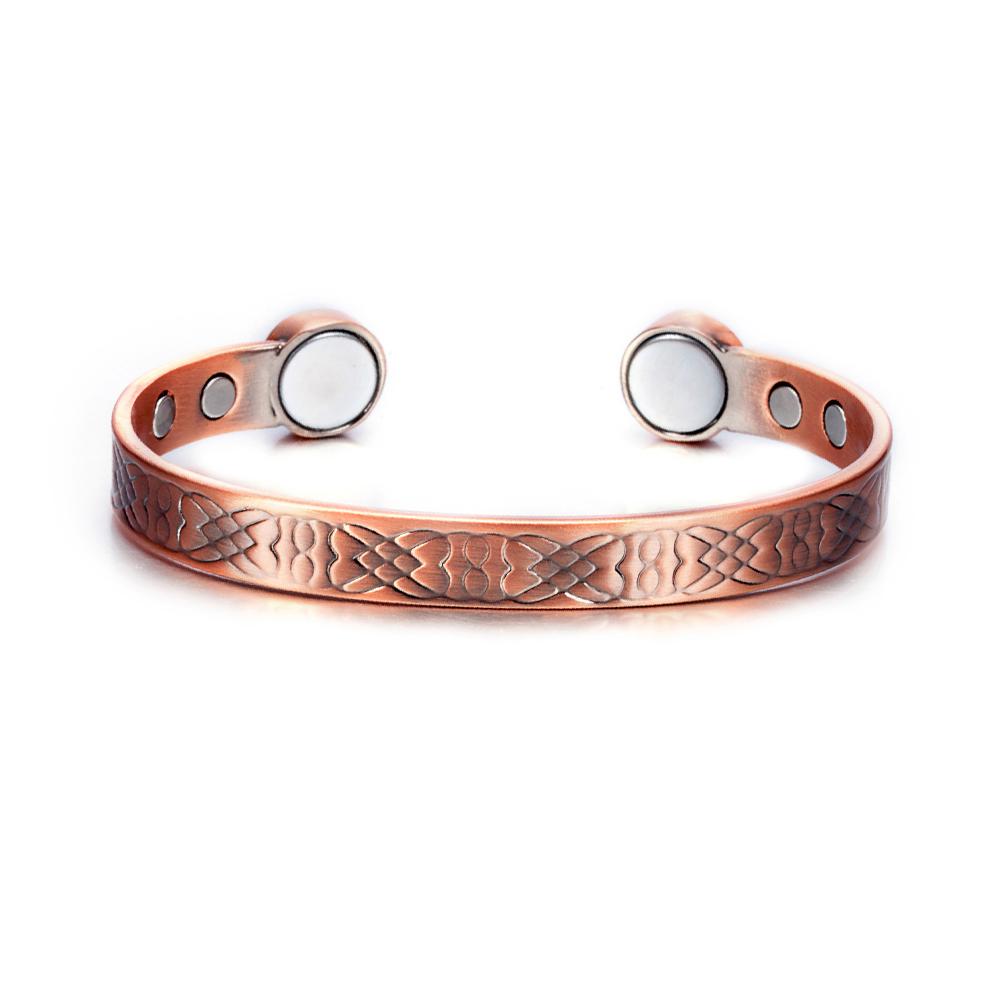 Braccialetti in Rame Puro Vinterly Nodo Vintage Regolabile Braccialetti Magnetici Larghi 8mm Salute Artrite Gioielli ad Alto Magnetismo Regolabili