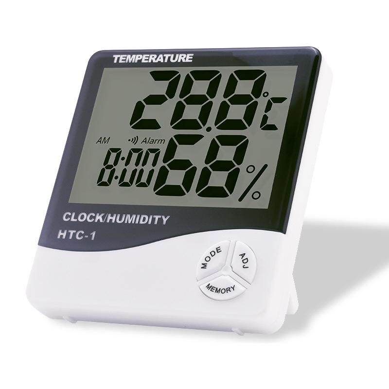 HTC-1 Digital Indoor Thermometer & Hygrometer with Alarm Clock for Baby Rooms