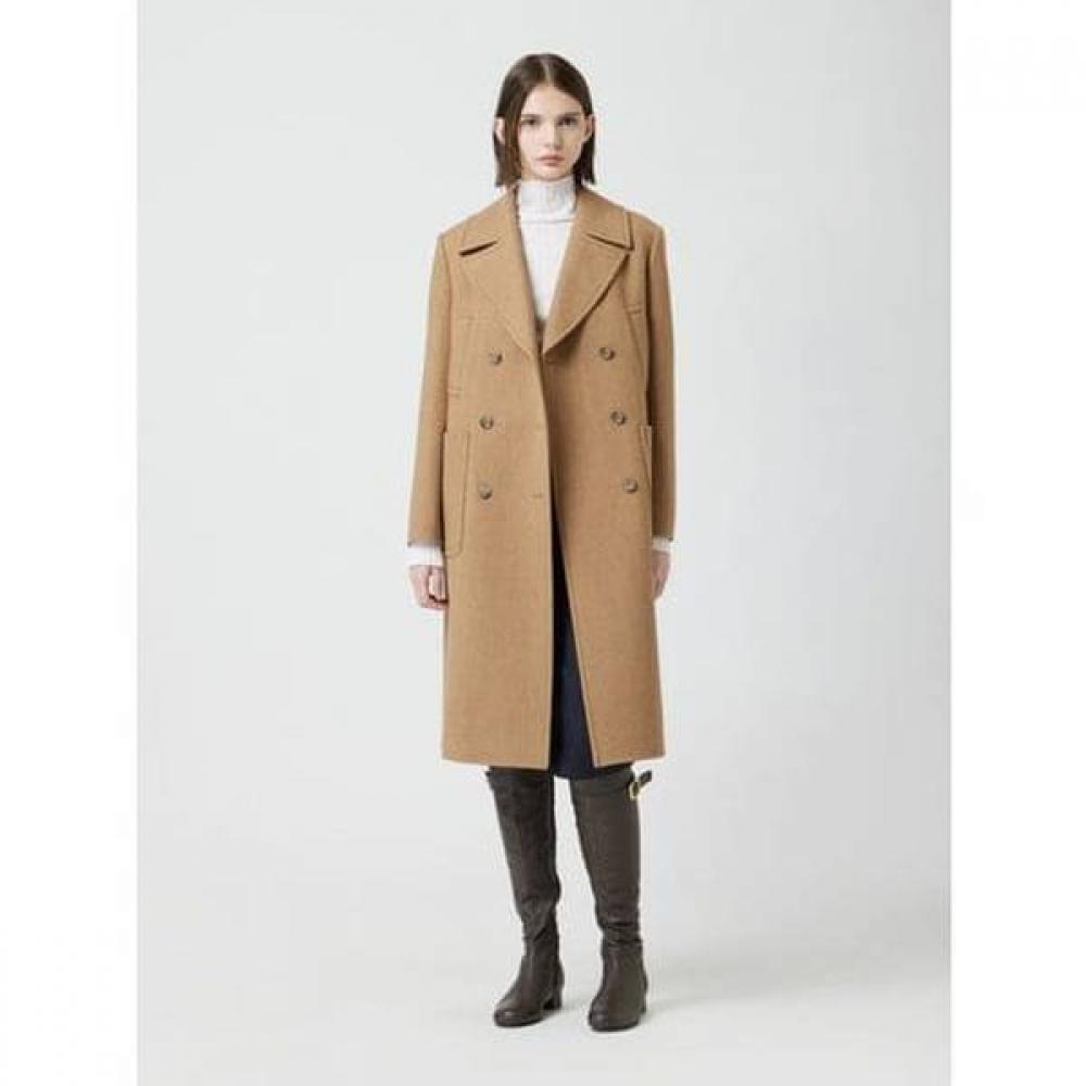

Cc Collect Camel Blend Double Handmade Coat C254msg565 DG/66