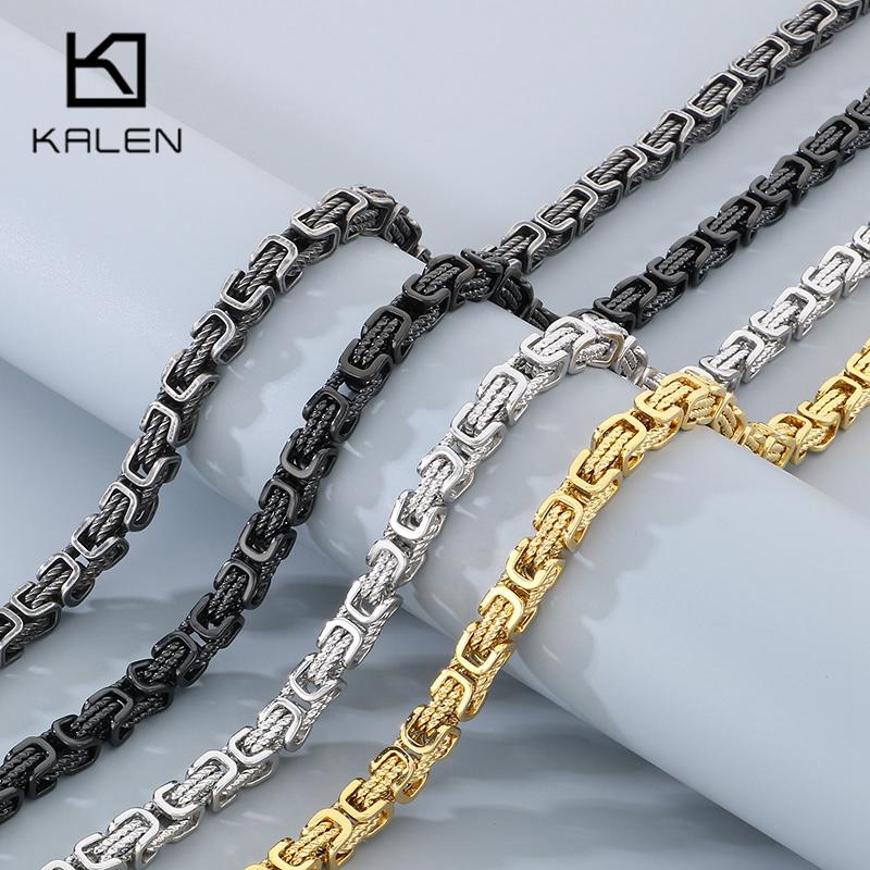 Hip Hop Special Byzantine Chain Necklace for Men Women 8MM Thick Imperial Chain Stainless Steel Jewelry Chunky Trendy Accessory