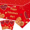 Valentine'S Day Themed Party Tablecloth Couple Valentine'S Day Disposable Pe Tablecloth Decoration Waterproof And Oil-Proof Party Arrangement