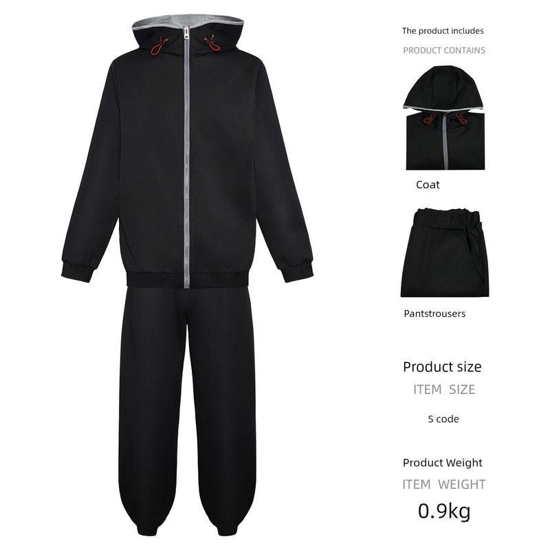 

Cross-Border Foreign Trade Cosplay Costume Itadori Yuji Sportswear Cosplay Two-Dimensional Stage Performance Costume Polygonum Cuspidatum Hisahito Black Tracksuit XL