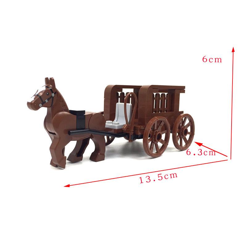 Yuantong Medieval Carriage Transport, Prisoner Car, Three Kingdoms Villain Qin Chariot, Small Particle Building Block