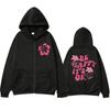 Hip Hop Street Casual Red Lips and Diamond Print Female Zip Hoodies Fashion Hoodie New Sweatshirts Autumn Warm Fleece Clothing
