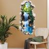3D Waterfall Forest Wall Sticker Removable Peel and Stick Waterproof Vinyl Decal for Bedroom Living Room Bathroom Home Decor