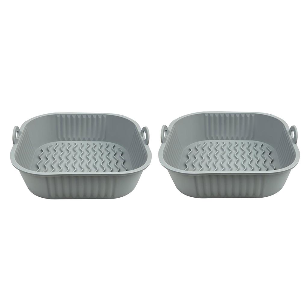 2 Pieces Reusable Air Fryer Pad Pot Liners Square Silicone Air Fryer Basket Air Fryer Bowl Silicone Material for Cooking