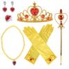 6Pcs Elsa Princess Accessories Girls Crown Gloves Wand Jewelry Set Necklace Kids Princess Queen Dress Clothing Cosplay Dress UP