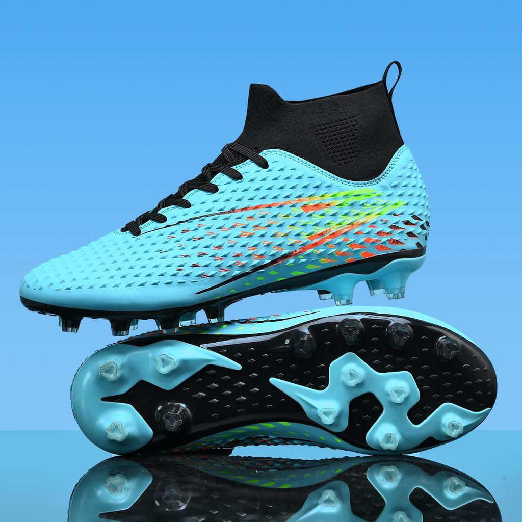 Mode Herren Fußballschuhe Lange Stollen Hoher Knöchel Fußballschuhe AG/TF Kinder Outdoor Rasen Stollen Fußballschuhe Training Sport Fußballschuhe