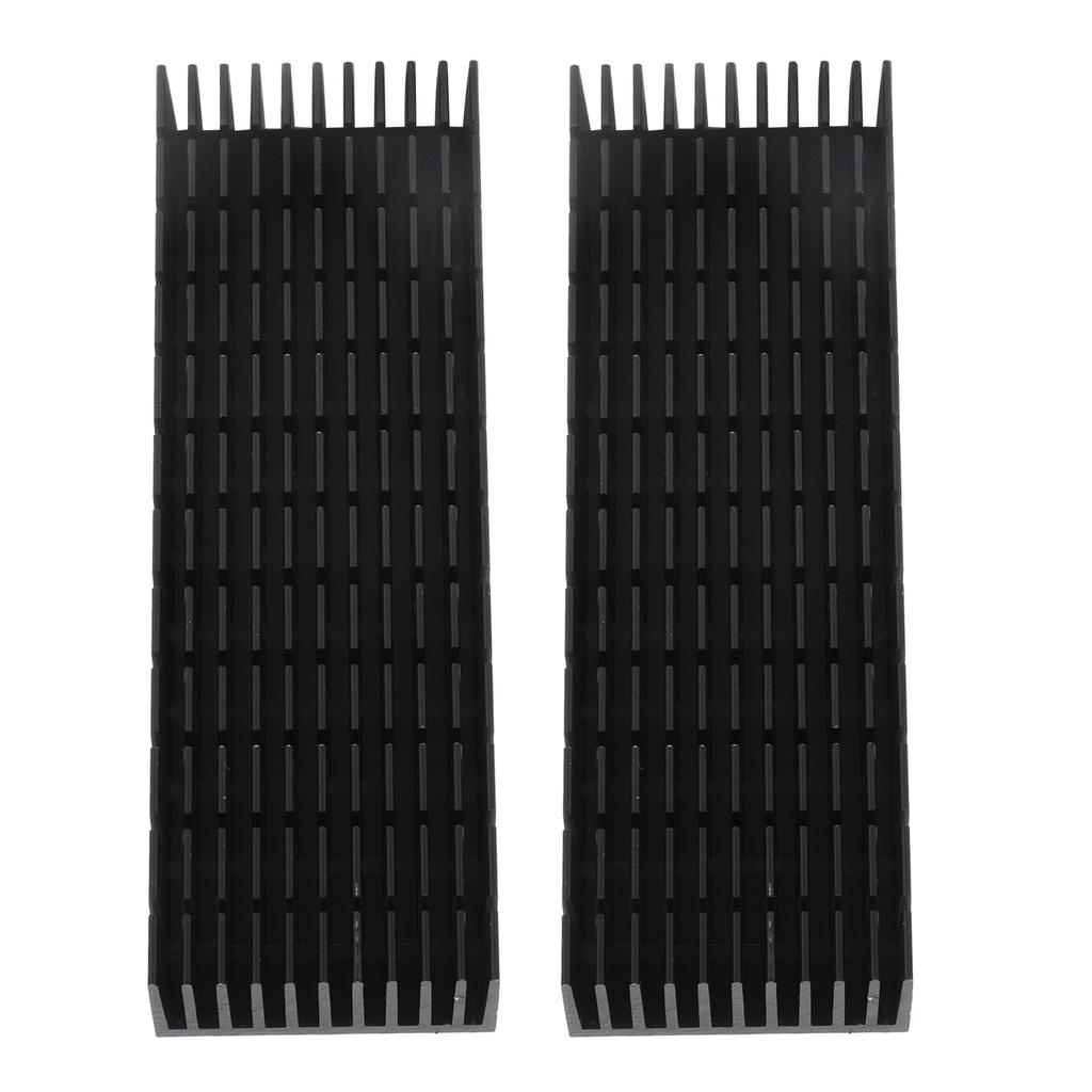 2Pcs Cooling Fins Aluminum Power Radiator Slotted Heatsink Kit for Electronics 120x40x20mmWith Adhesive