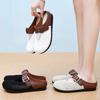 Slippers women's outer wear summer fly-woven mesh half-drag one pedal women's shoes fashion shoes women's versatile