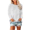 JPNTKY Women's Fashion Casual Solid Color Print O-Neck Long Sleeve Blouses & Shirts