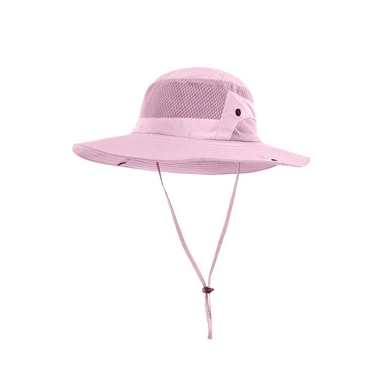 Quick Drying Summer Men'S Bucket Hat Outdoor Uv Protection Wide Border Panama Safari Hunting Hiking Hat Mesh Fisherman'S Hat