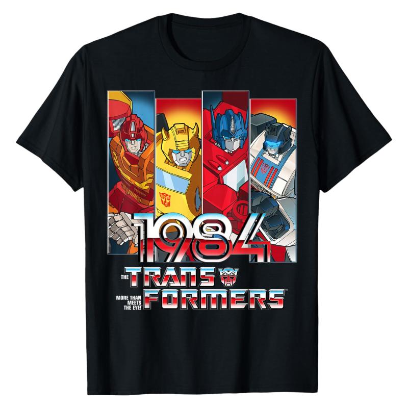 

Vintage 1984 Autobots Transformers TShirt Optimus Prime Bumblebee Printed Crew Neck Cotton Oversized High Street Tops L