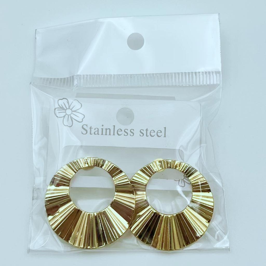 European American Trendy Cross-Border Punk Cold Wind Stainless Steel Earrings Geometric Irregular Drop Fashion Jewelry