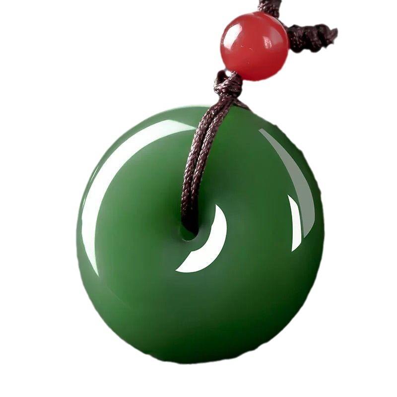 Pendant Safety Buckle White Jade Safety Buckle Free Jade Welfare Necklace for Men and Women