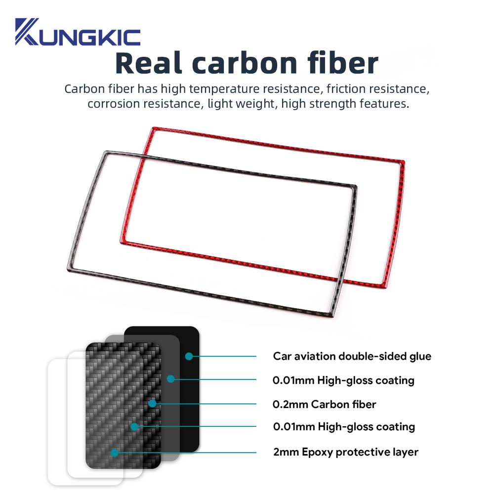 Car Central Control Panel Real Soft Carbon Fiber Trim Sticker for Mercedes Benz SLK R171 2004 2005 2006 2007 2008 2009 2010