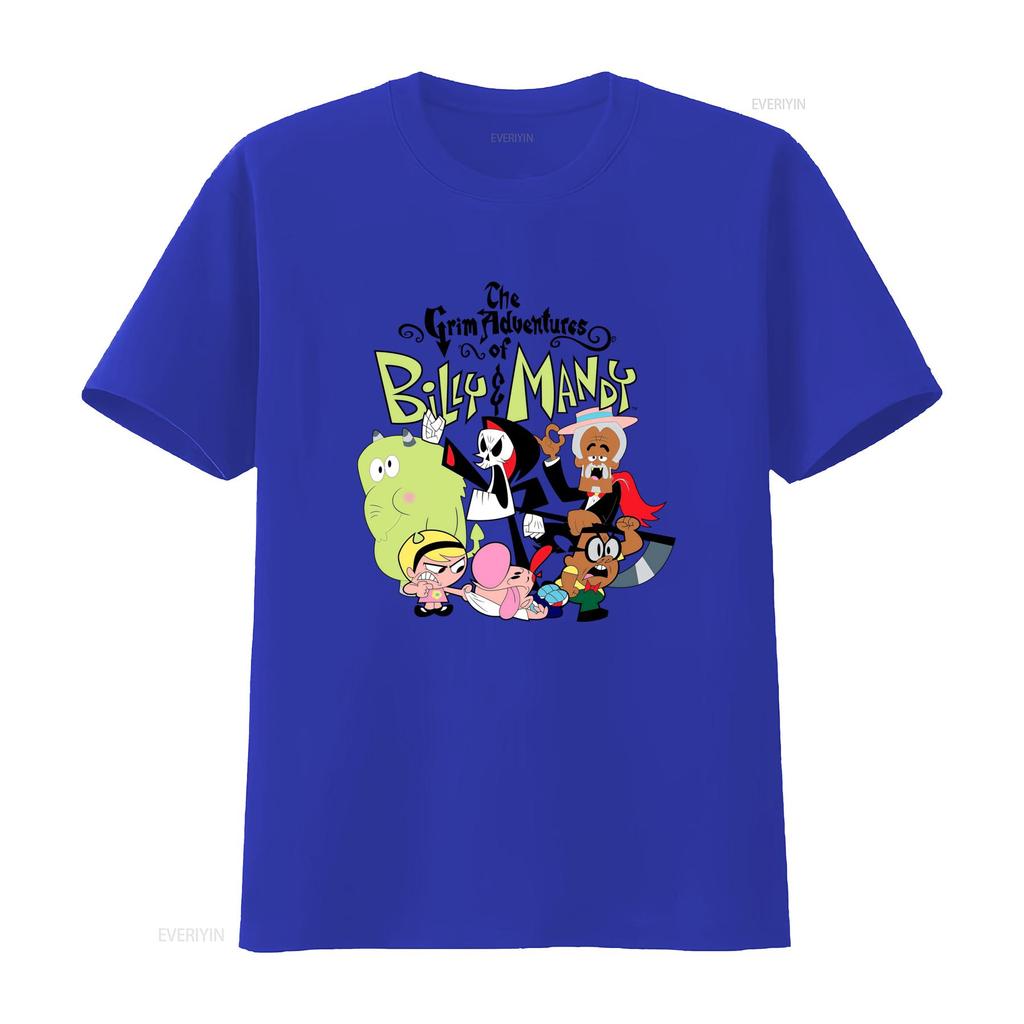 The Grim Adventures of Billy Mandy Cartoon Characters Print T Shirt for S 5XL vintage Washed Versatile Breathable Unisex