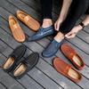 Men's Breathable Mesh Summer Sandals - Size 50, Soft Sole Slip-on Leather Shoes for Dad