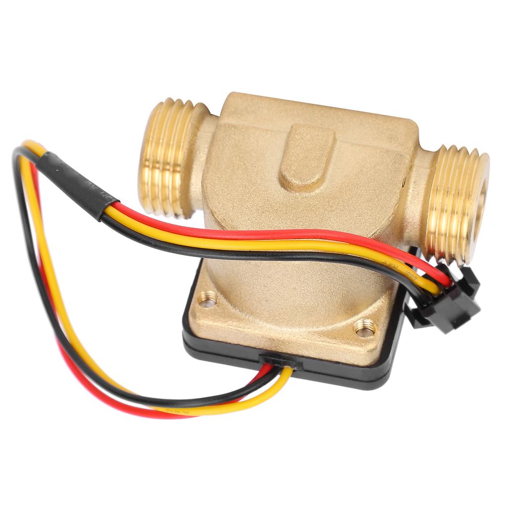 G1/2in Male Water Flow Sensor Counter Brass Hall Flowmeter  3‑24V for Water Heaters Credit Card Ma