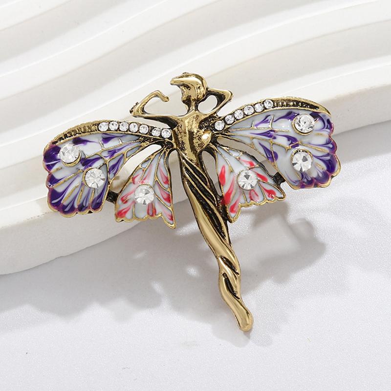 Exquisite Angel Brooches For Women Girls  Butterfly Wings Girl Pins Versatile Shiny Corsage Clothing Accessories Gifts