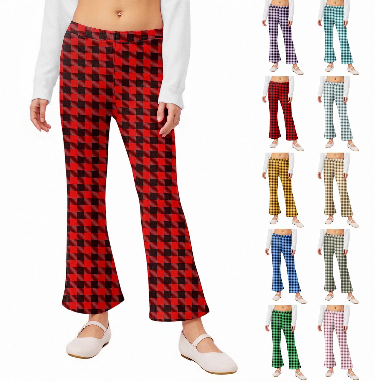 

Girls Flared Leggings - Printed Bell Bottom Pants 100 армія зелений колір