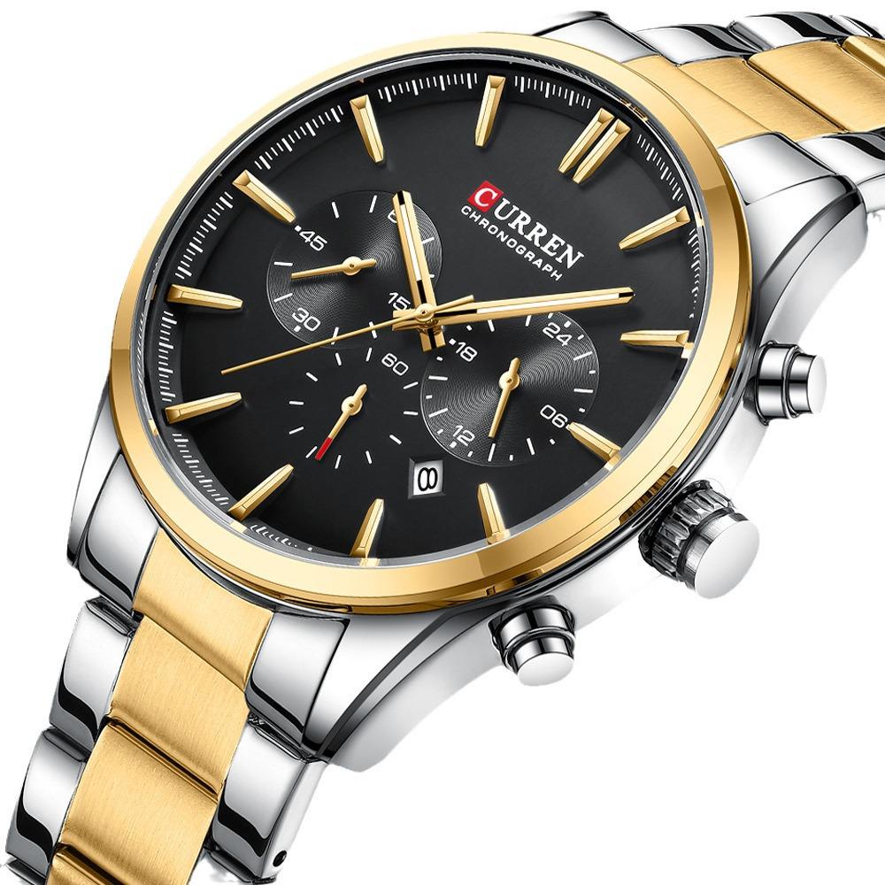 CURREN 8446 Men's Multi-Function Quartz Steel Band Sports Watch