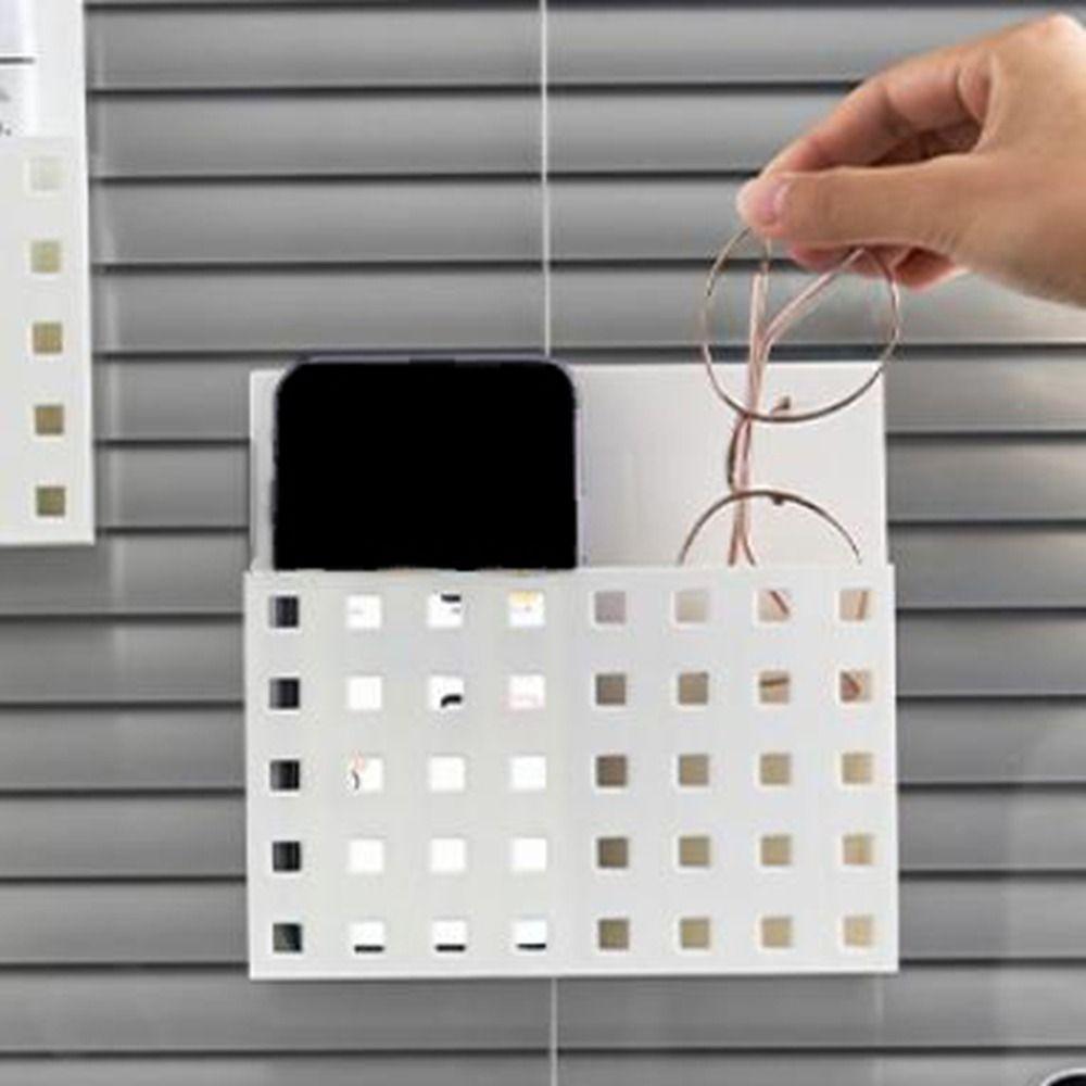 Wall Mounted Magnetic Storage Box Punch Free Tableware Container Practical Pen Holder  Living Room