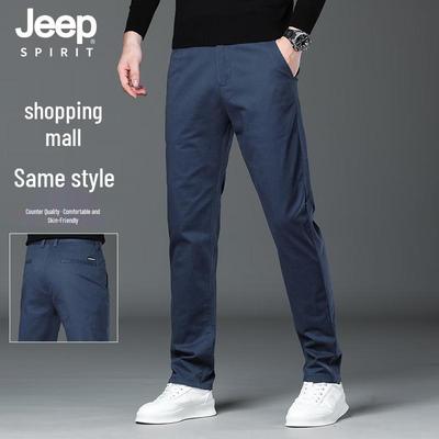JEEP SPIRIT Men's Stretch Casual Straight-Fit Pants