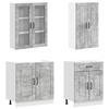 Kitchen Unit KALMAR 4 Pcs Concrete Grey Engineered Wood