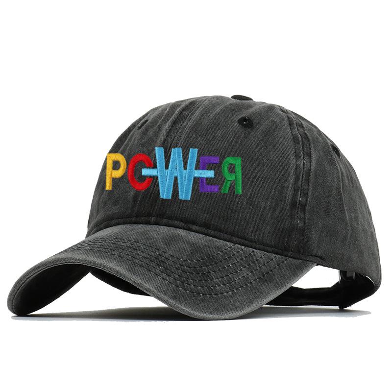 Trendy Retro Colorful Letter Embroidered Distressed Baseball Cap for Men & Women