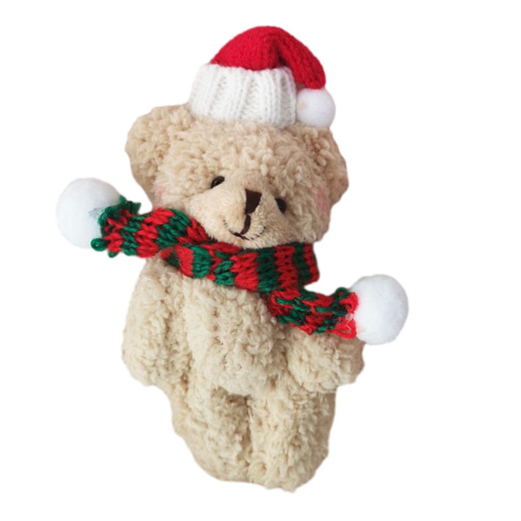 Joint Bear Cute Plush Bear Keychain Bag Ornament Women Handbag Decorations School Student Backpack Christmas Pendant