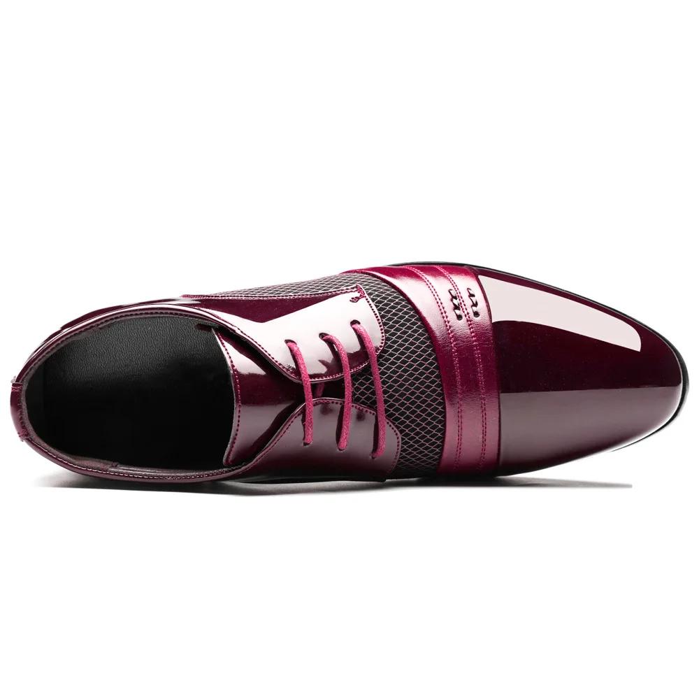 Fashion Fashion New British Men's Leather Shoes Classic Man Loafers Pointed Toe Formal Wedding Shoes Male Dress Shoes Lace Up Moccasins