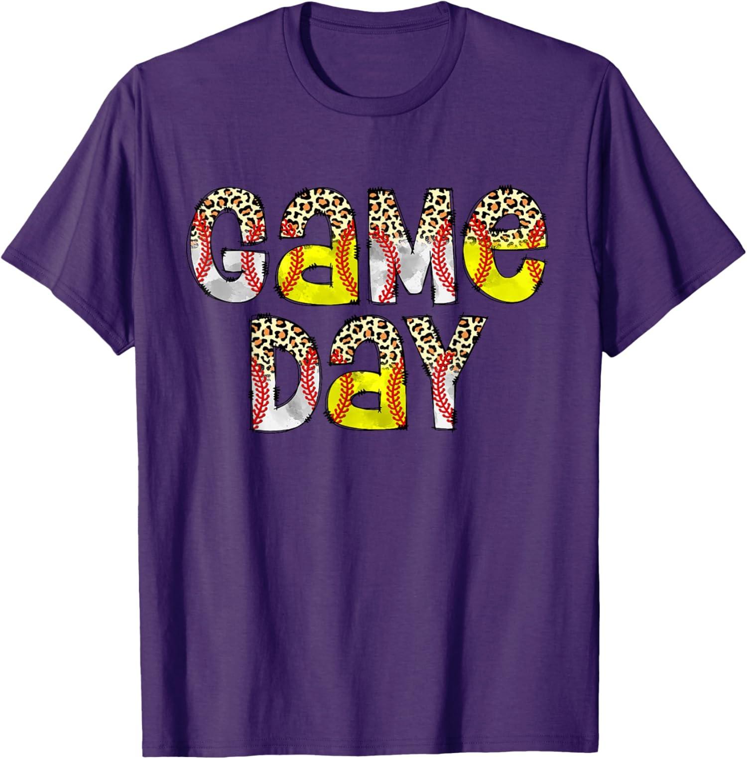 Cute Game Day Leopard Baseball Softball Mom Life Cute Unisex T-Shirt S разноцветный