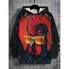 Autumn 3D Rooster Graphic Printed Hoodies Fashionable Casual Sports Pocket Long Sleeved Men's Hooded Sweatshirts