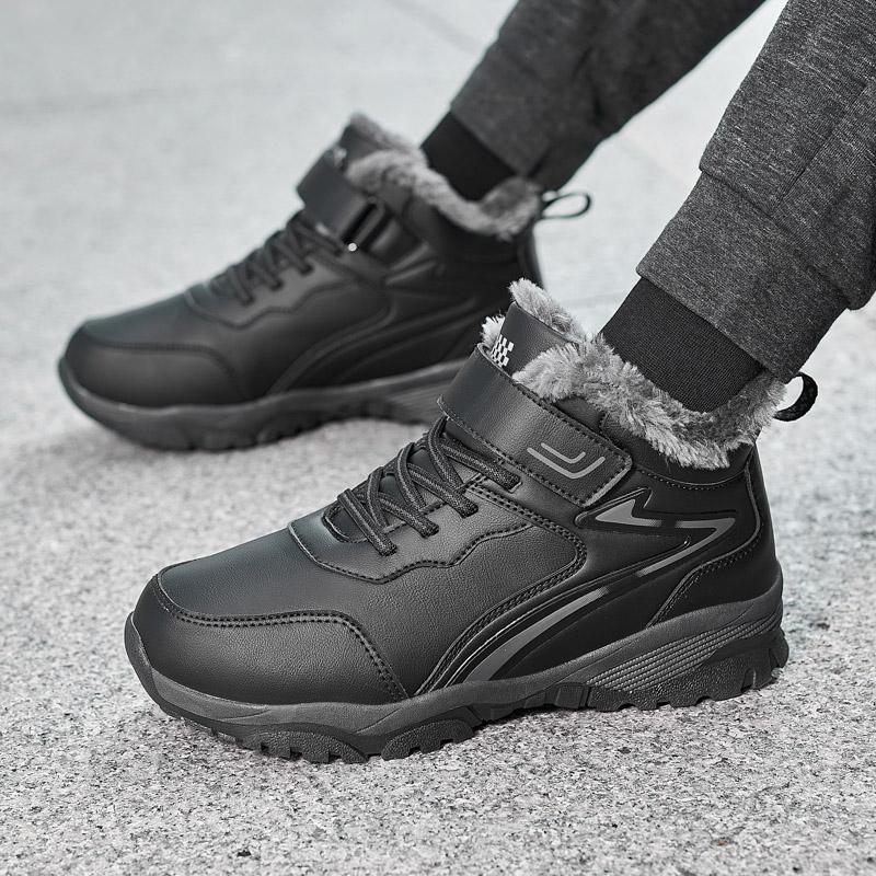 Модные ботинки Мужские зимние ботинки слипоны для мужчин уличные Водонепроницаемые — фото 6