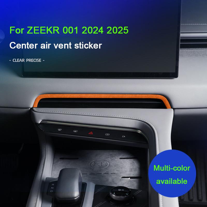 Italy Suede Overlay Interior Cover for Zeekr 001 2024 2025 Car Central Control A/C Air Outlet Frame Trim Strip Stickers