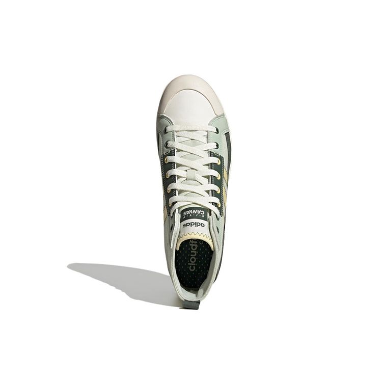 Adidas Neo City Canvas Fabric Leather Non-Slip Wear-Resistant Mid-Top Skate Shoes Unisex Sneakers Light-Green GW6748