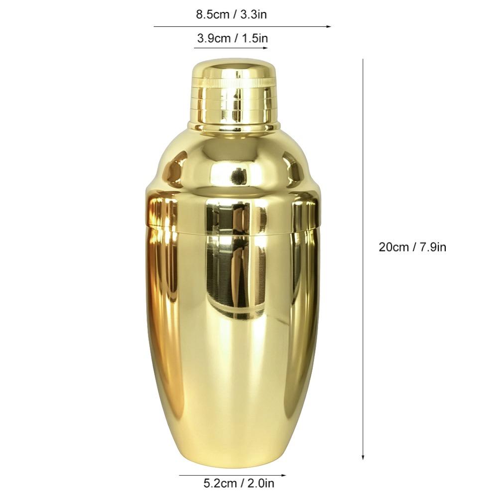 Polished Electroplated Finish Cocktail Shaker Stainless Steel Bartender Kit Drink Shaker Bartender