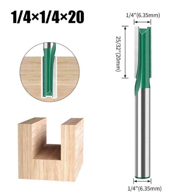 Straight Woodworking Router Bit Set Carpenter Milling Cutter 1/4″ 5/16″ 3/8″ 1/2″Cutting Diameter 6mm 6.35mm Shank