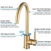 Stainless Steel Brushed Gold Kitchen Faucet with Hot and Cold Water Mixer