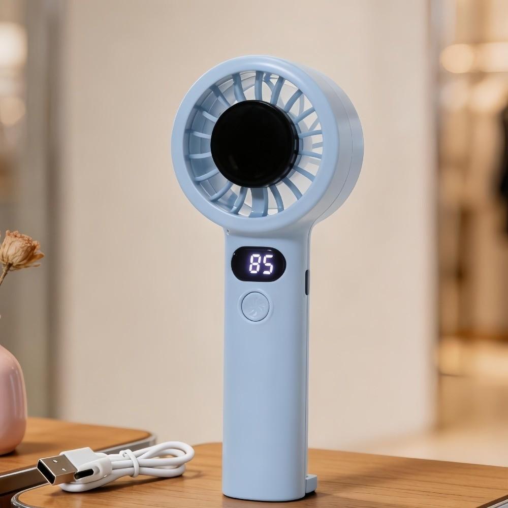 USB Rechargeable Portable Handheld Fan with LED Display Highspeed Cooling Fan  Summer Use