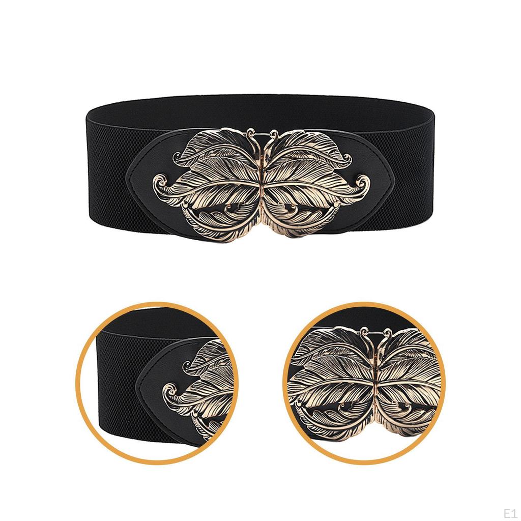 Women Wide Elastic Waist Belt, Retro, Fashion, Ladies Dress Belt for