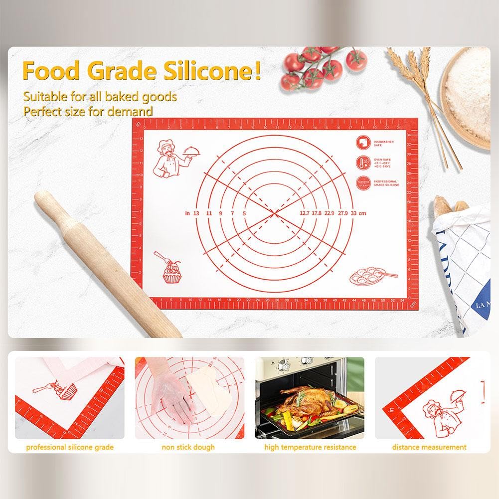 Silicone Baking Mat Rolling Kneading Board Non Stick High Temperature Resistant Pastry Dough Sheet Crust Cookie Bread Easy Clean