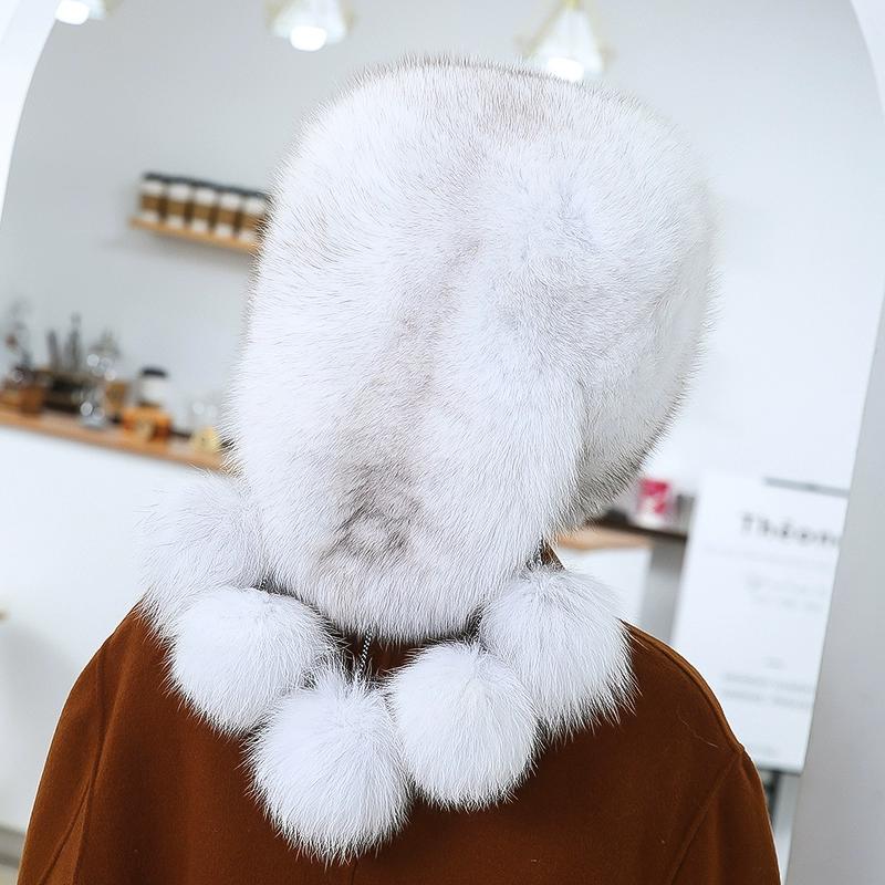 Fur Hat Female Winter Korean Version Tide Raccoon Hair Ear Protector Fox Hair Shawl Hat Outdoor Warm Bud Beret