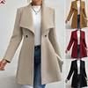 European Autumn/Winter Slim Fit Mid-length Woolen Coat for Women - Elegant Lapel Style