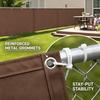 Balcony Privacy Screen, Outdoor Shade Cloth, Garden Fence Fabric, Apartment Railing Cover, with Drawstring Ties—brown